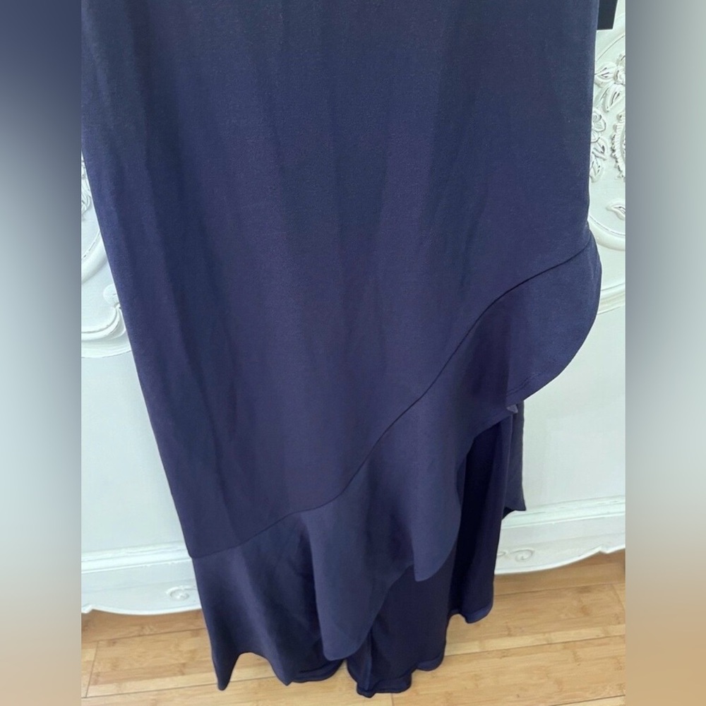 Lulus NWT “Majestic Perfection” Navy Blue Ruffled Halter Maxi Dress. Size Small. - Picture 12 of 16